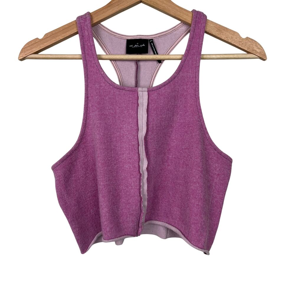 Urban Outfitters Out From Under Medium‎ Pink Racerback Crop Top Raw Hem Seam